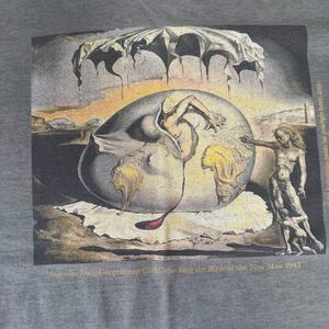 Vintage Mens L Salvador Dali T Shirt Museum Art Geopoliticus Child Birth New Man